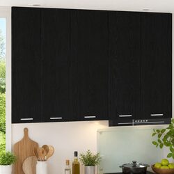 Black Oak Hanging Kitchen Cabinet - Practical Storage Solution