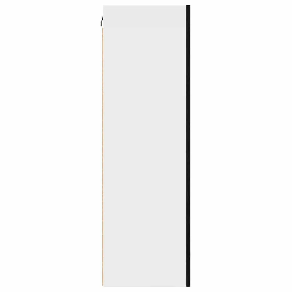Hanging Kitchen Cabinet with Door Modern Storage Black Oak White 50x31x100cm