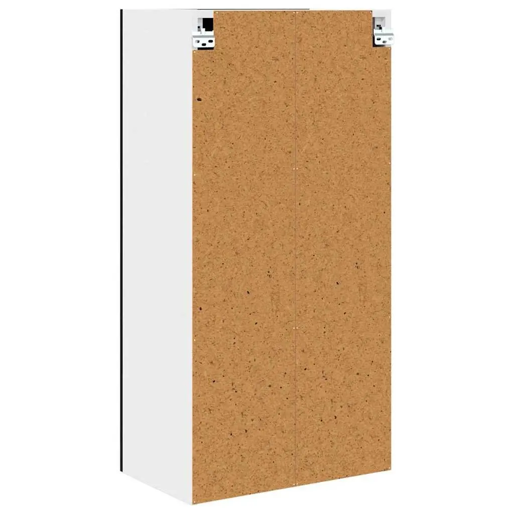 Hanging Kitchen Cabinet with Door Modern Storage Black Oak White 50x31x100cm