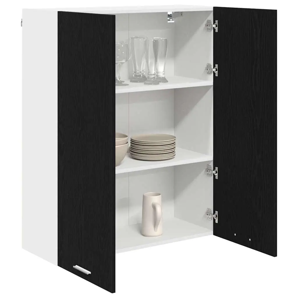 Hanging Cabinet Modern Storage Engineered Wood 80 x 31 x 100 Black Oak