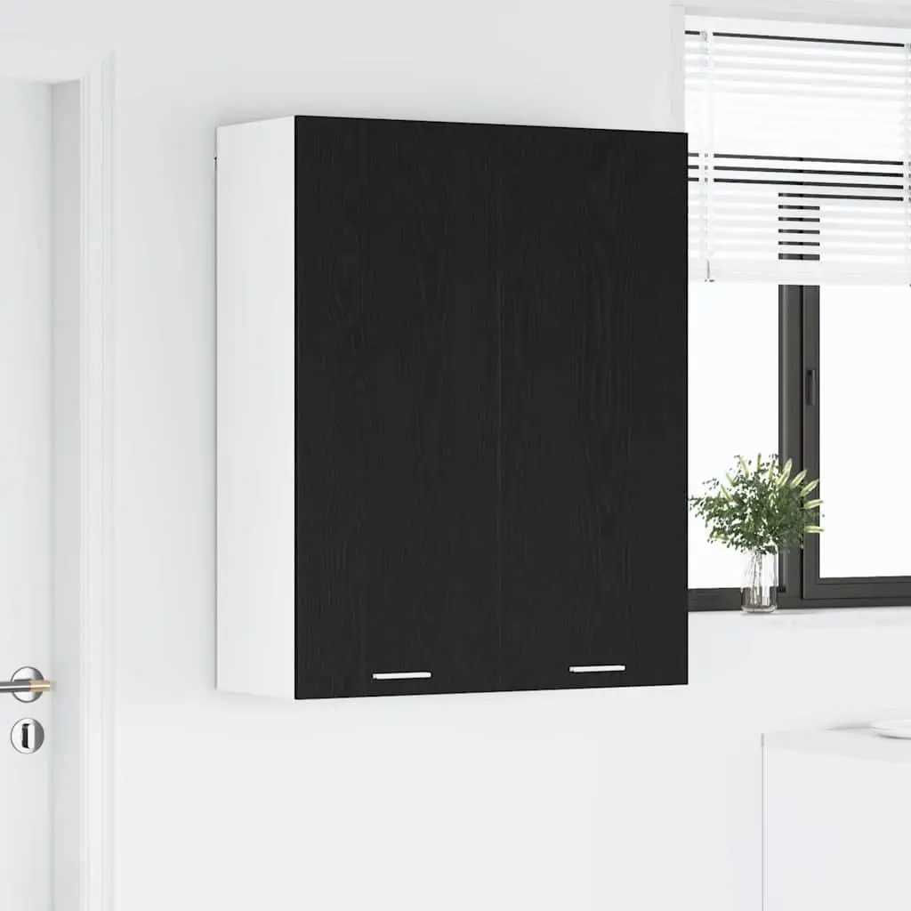 Hanging Cabinet Modern Storage Engineered Wood 80 x 31 x 100 Black Oak
