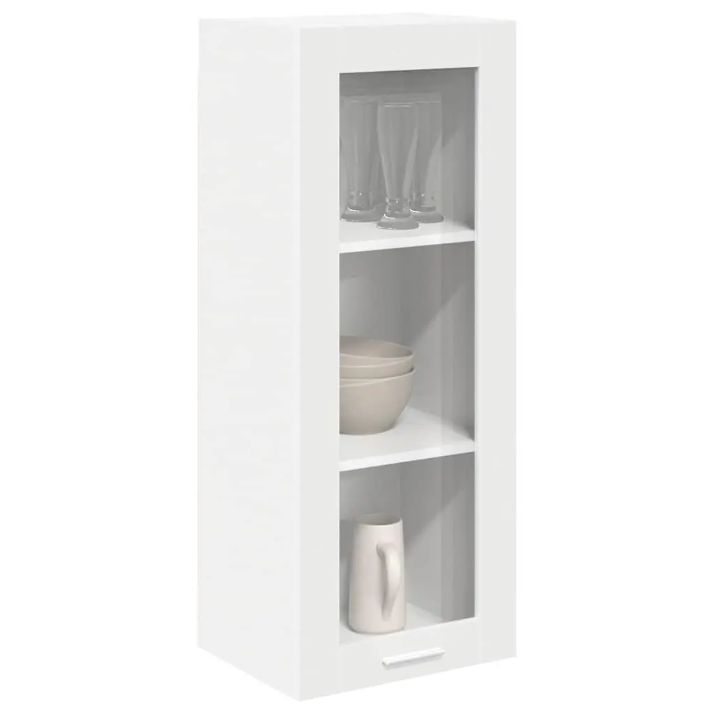 White Hanging Kitchen Cabinet Modern Storage Engineered Wood 40 x 31 x 100 cm
