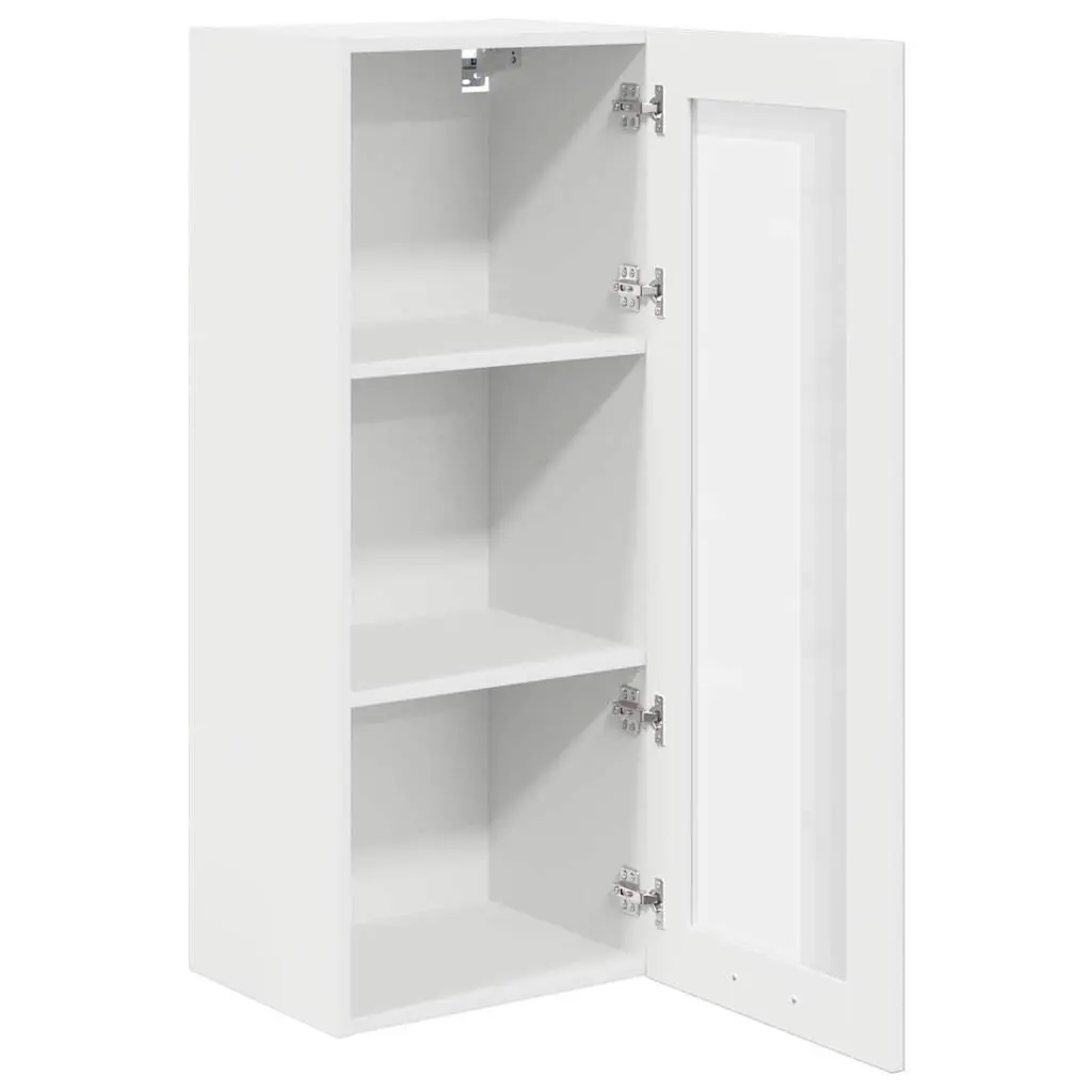 White Hanging Kitchen Cabinet Modern Storage Engineered Wood 40 x 31 x 100 cm