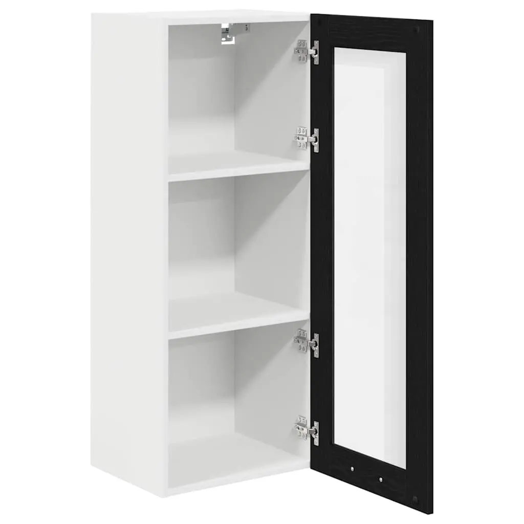 Hanging Kitchen Cabinet Storage Cupboard 40 x 31 x 100 cm Black Oak Modern