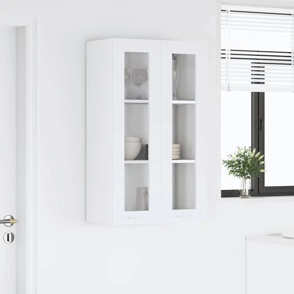 Hanging Cabinet White Engineered Wood Storage 60 x 31 x 100 cm