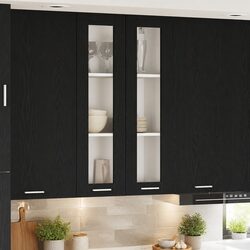 Reliable Black Oak Hanging Kitchen Cabinet 60x31x100cm
