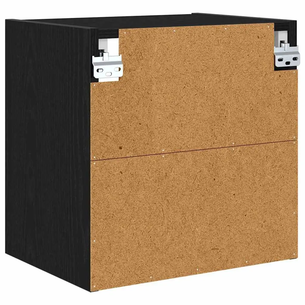 Hanging Kitchen Cabinet Black Oak Modern Storage Engineered Wood 40x29.5x40cm