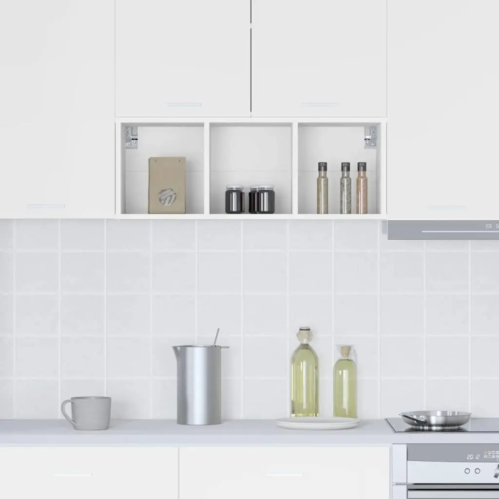 Hanging Kitchen Cabinet Storage Engineered Wood 30 x 29.5 x 80 cm White