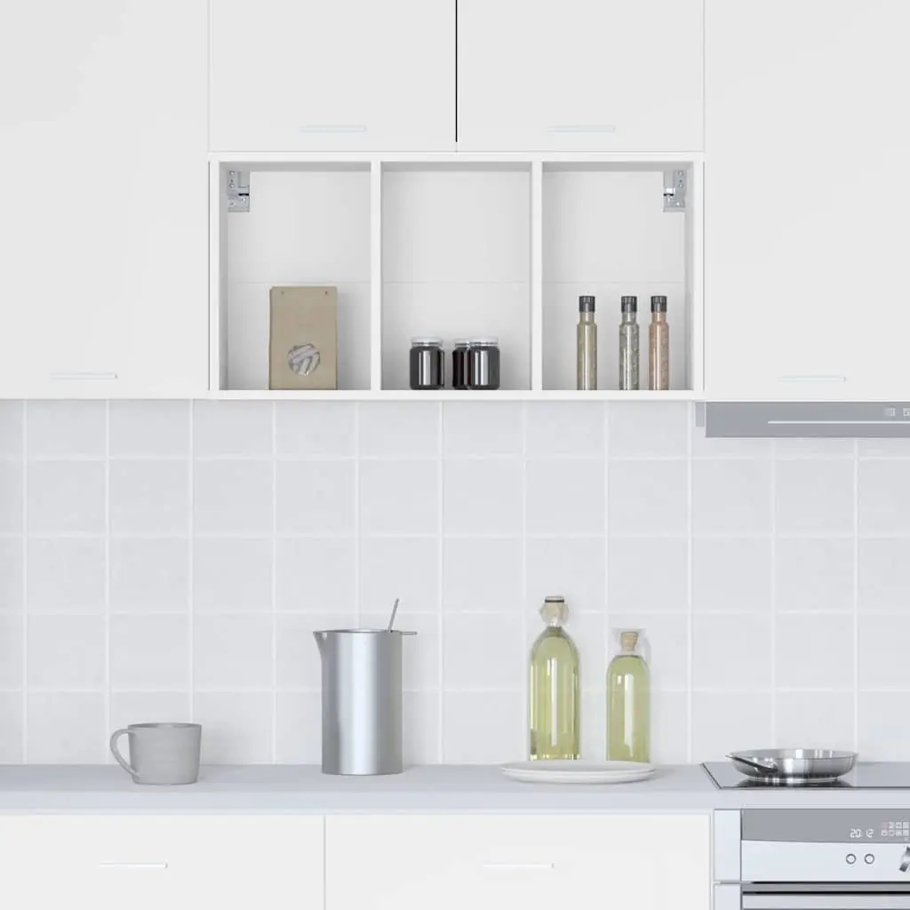Hanging Kitchen Cabinet White Modern Storage Engineered Wood 40x29.5x80cm