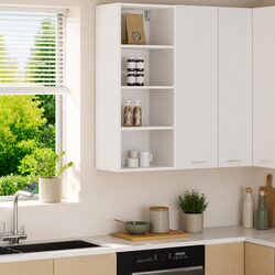 Durable White Wall-Mounted Cabinet for Kitchen Storage