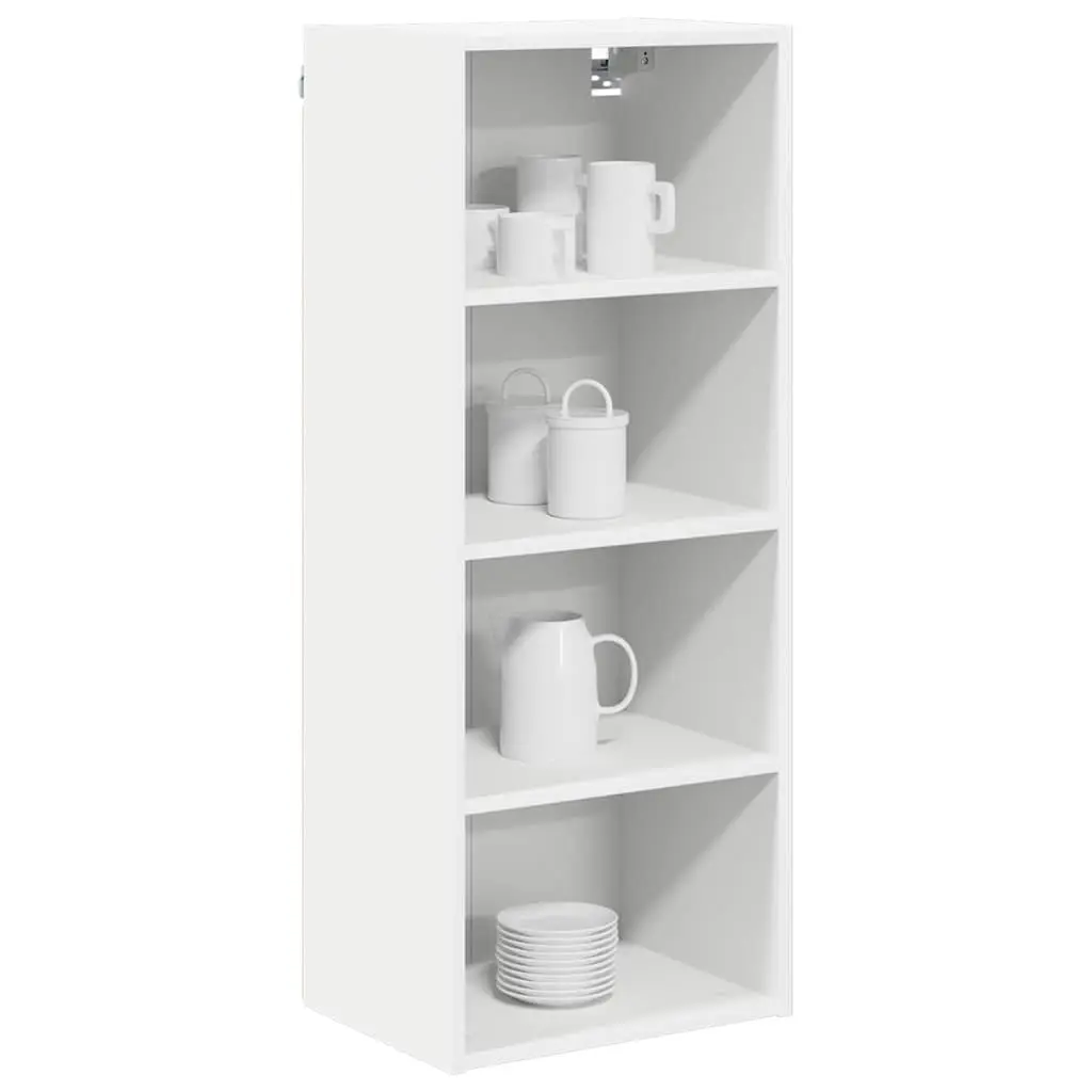 White Wall-Mounted Cabinet for Kitchen Storage
