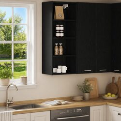 Black Oak Kitchen Cabinet: Practical Storage Solution