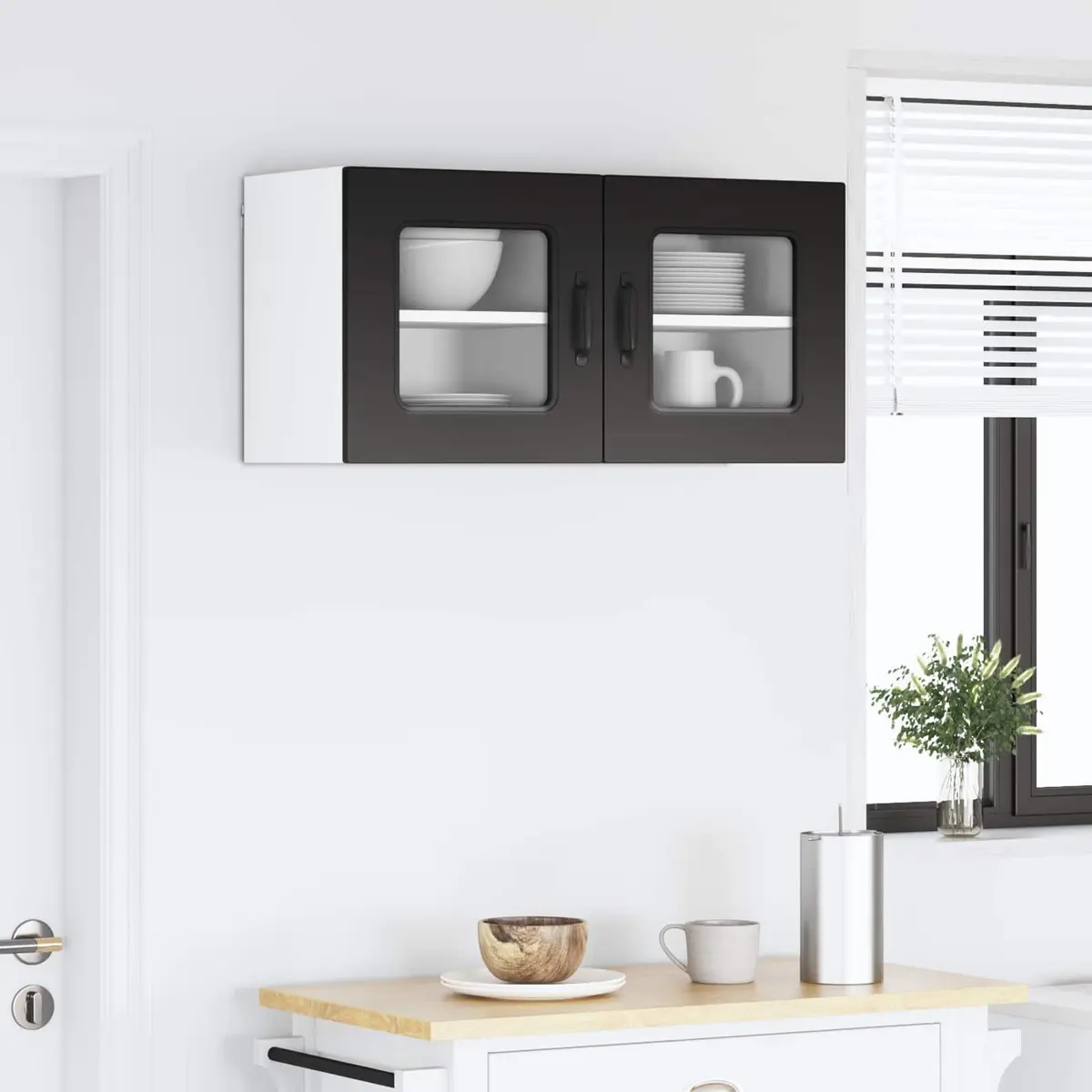 Dishwasher Panel Kitchen Cabinet Black Engineered Wood Storage 40x31x40cm