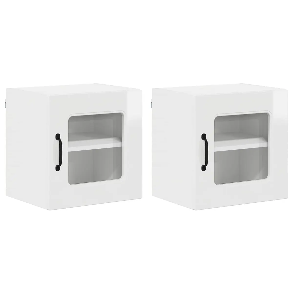 Kitchen Cabinet Dishwasher Panel 2 pcs High Gloss White Storage Cupboard