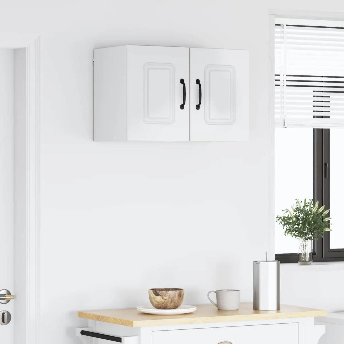 Dishwasher Panel White Engineered Wood Kitchen Cabinet Door Cover 2 pcs