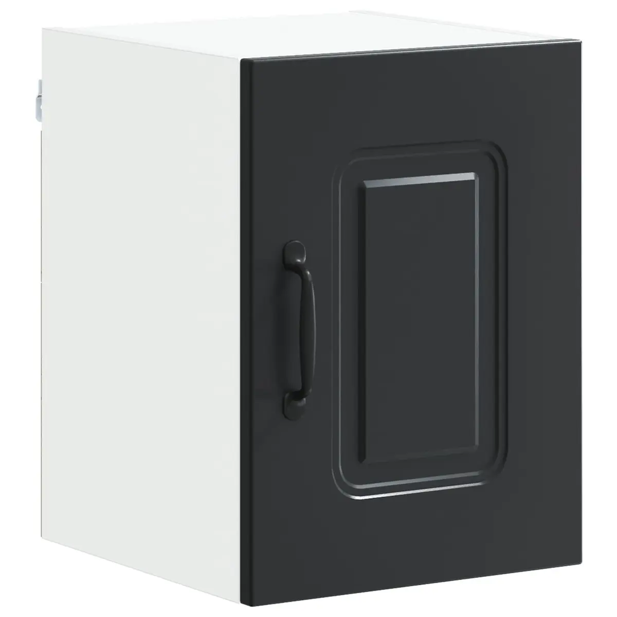 Kitchen Cabinet Storage Cupboard Engineered Wood Rectangular Black