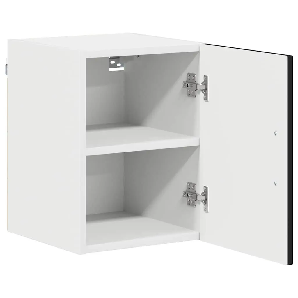Kitchen Cabinet Storage Cupboard Engineered Wood Rectangular Black