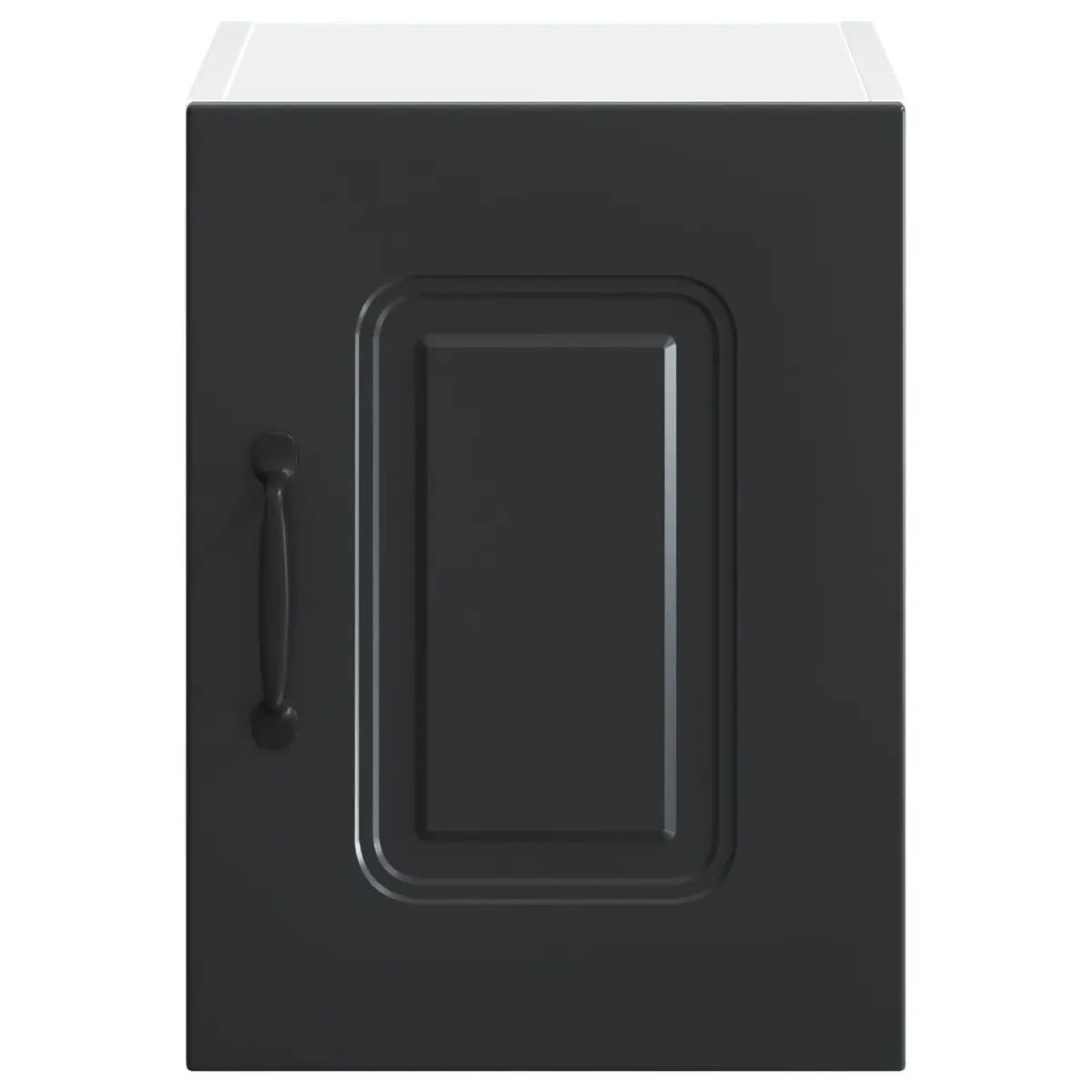 Kitchen Cabinet Storage Cupboard Engineered Wood Rectangular Black