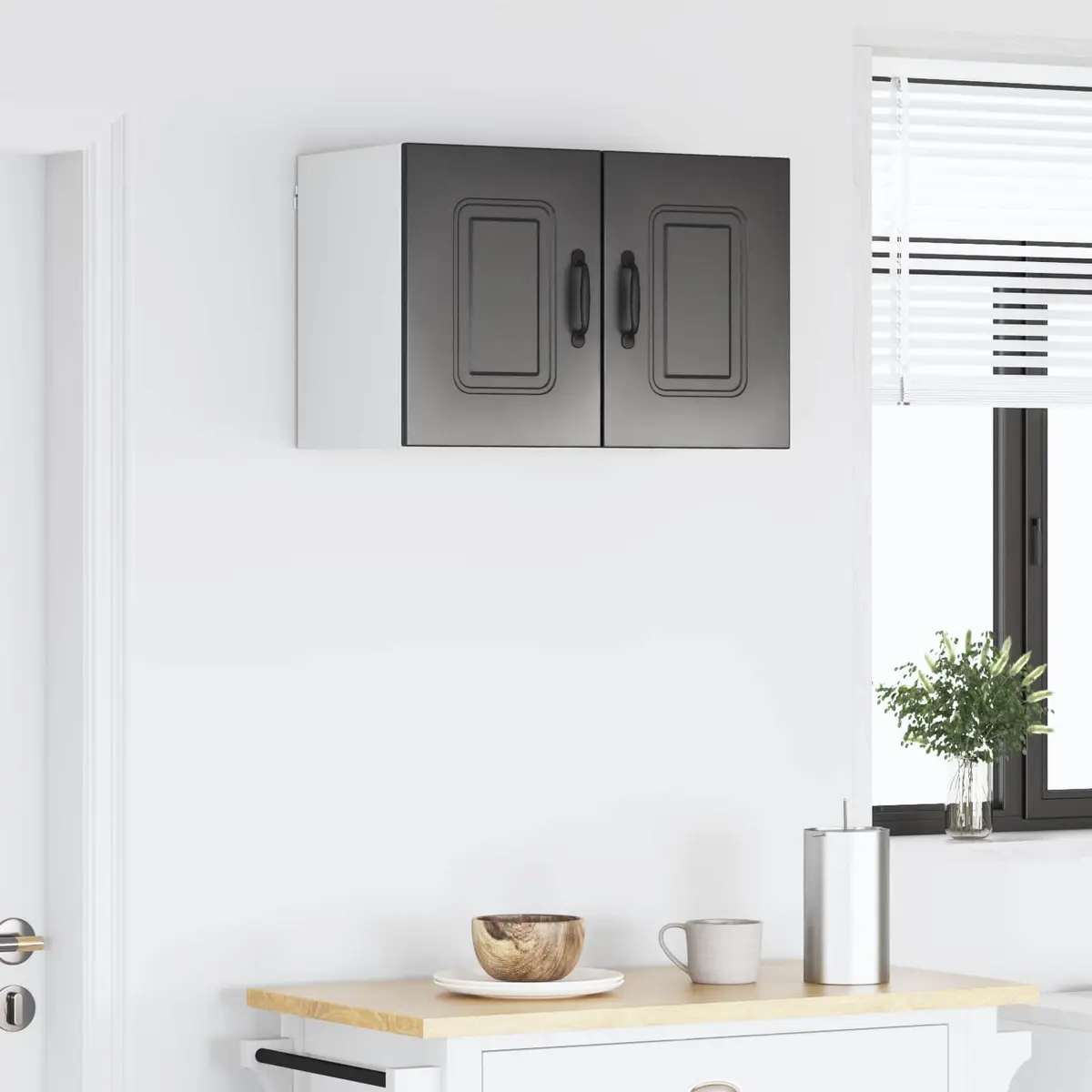 Dishwasher Panel Storage Cabinet 30x31x40cm Black Engineered Wood