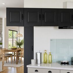 Practical Black Kitchen Cabinet with Easy Assembly