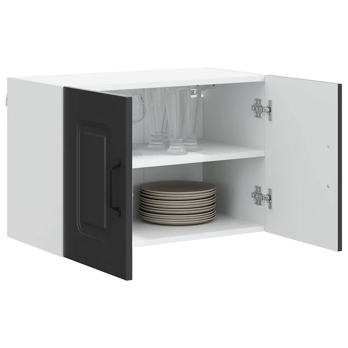 Black Kitchen Cabinet with Ample Storage 60 x 31 x 40 cm