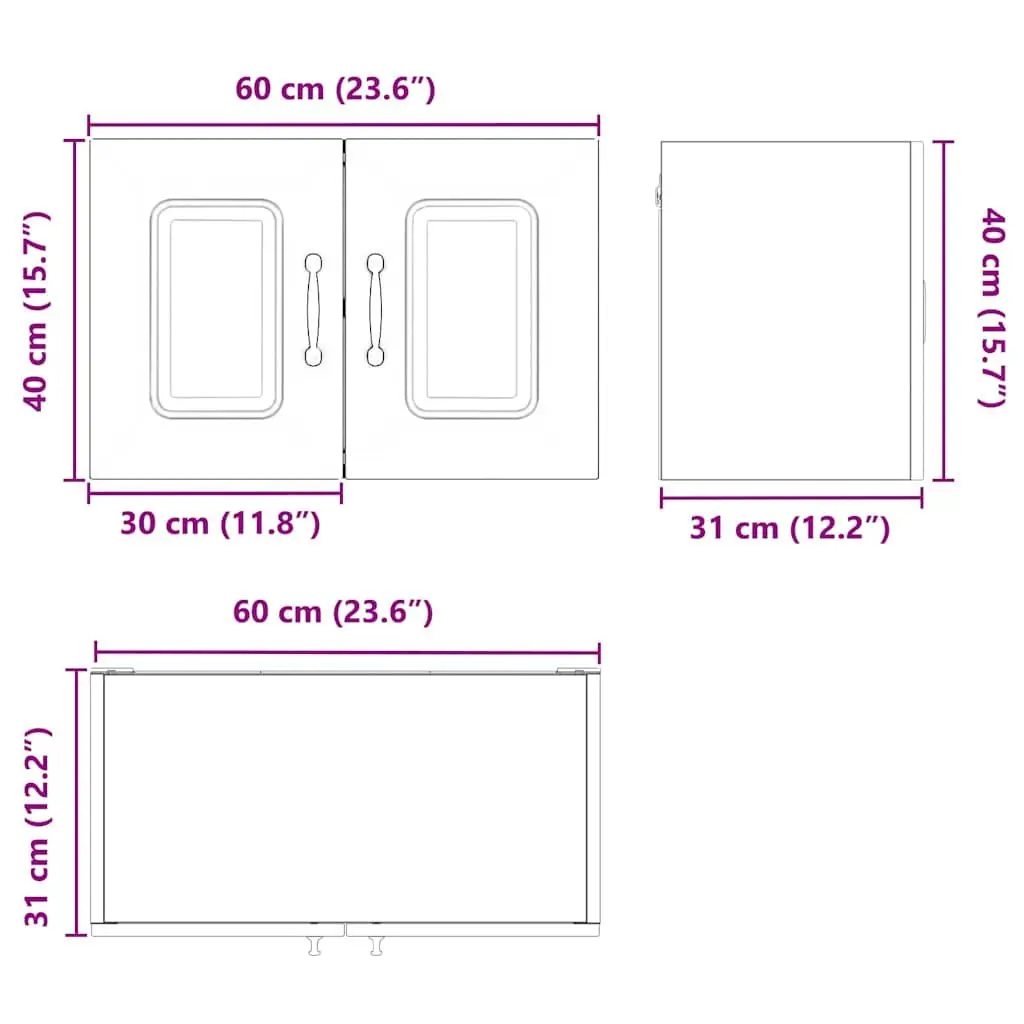 Kitchen Cabinet Dishwasher Panel in White 60x31x40cm