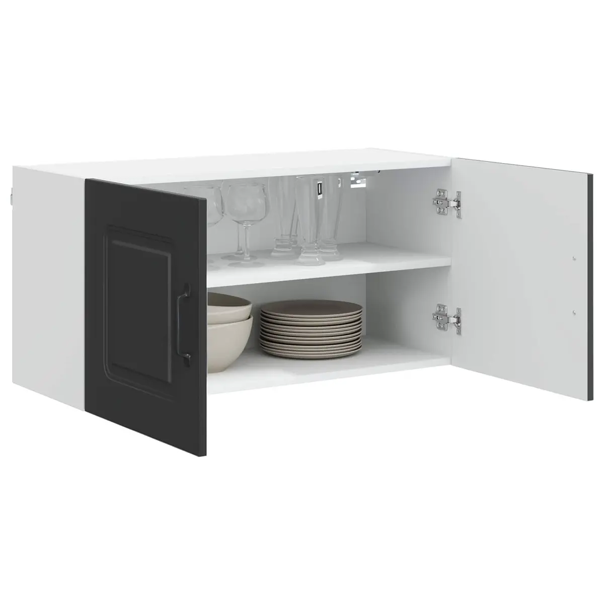 Black Engineered Wood Cabinet for Kitchens