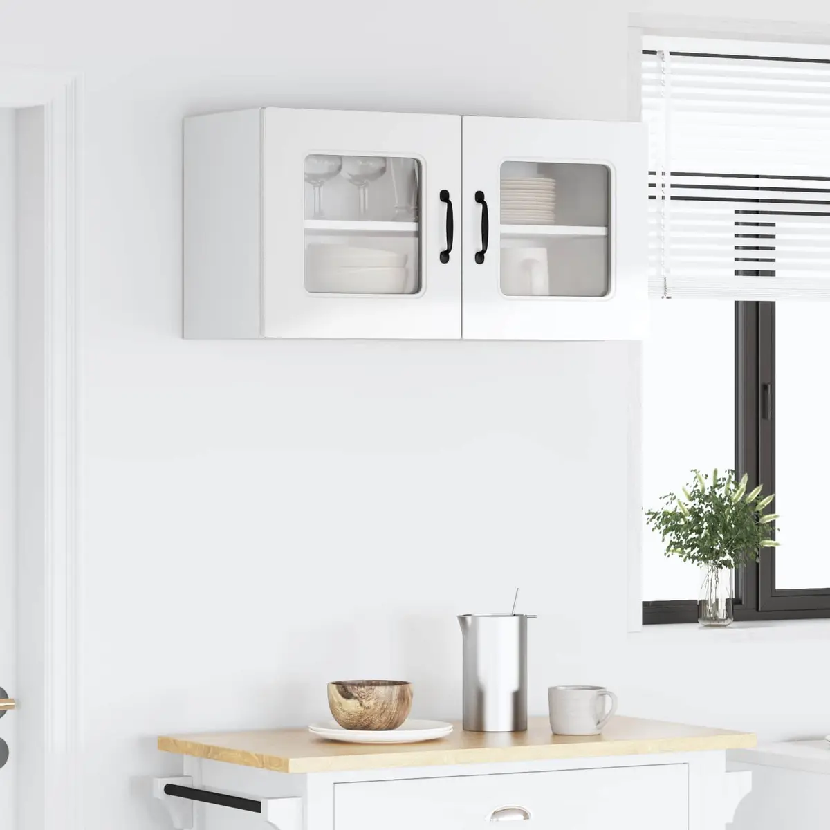 Dishwasher Panel Cabinet Storage Organiser 80x31x40cm High Gloss White