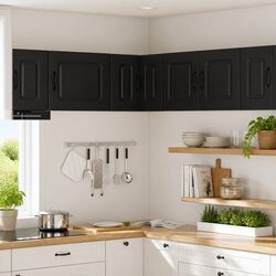 Durable and Stylish Kitchen Cabinet in Black 57x57x40cm