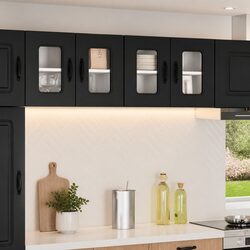 Functional Black Kitchen Cabinet with Ample Storage