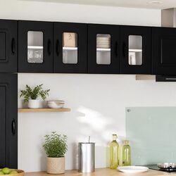 Black Dishwasher Kitchen Cabinet Panel 60 x 31 x 40 cm Engineered Wood Storage