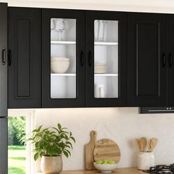 Reliable Kitchen Storage Cabinet in Black Finish