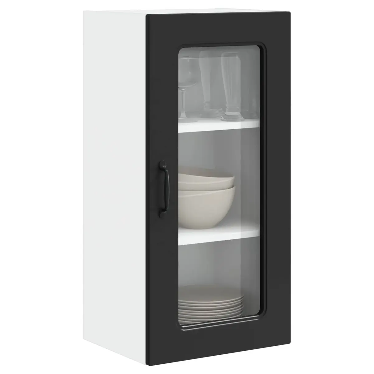 Black Kitchen Dishwasher Panel Cabinet 40x31x80cm Engineered Wood Storage Unit