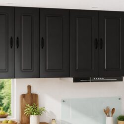 Value-Driven Black Engineered Wood Kitchen Cabinet