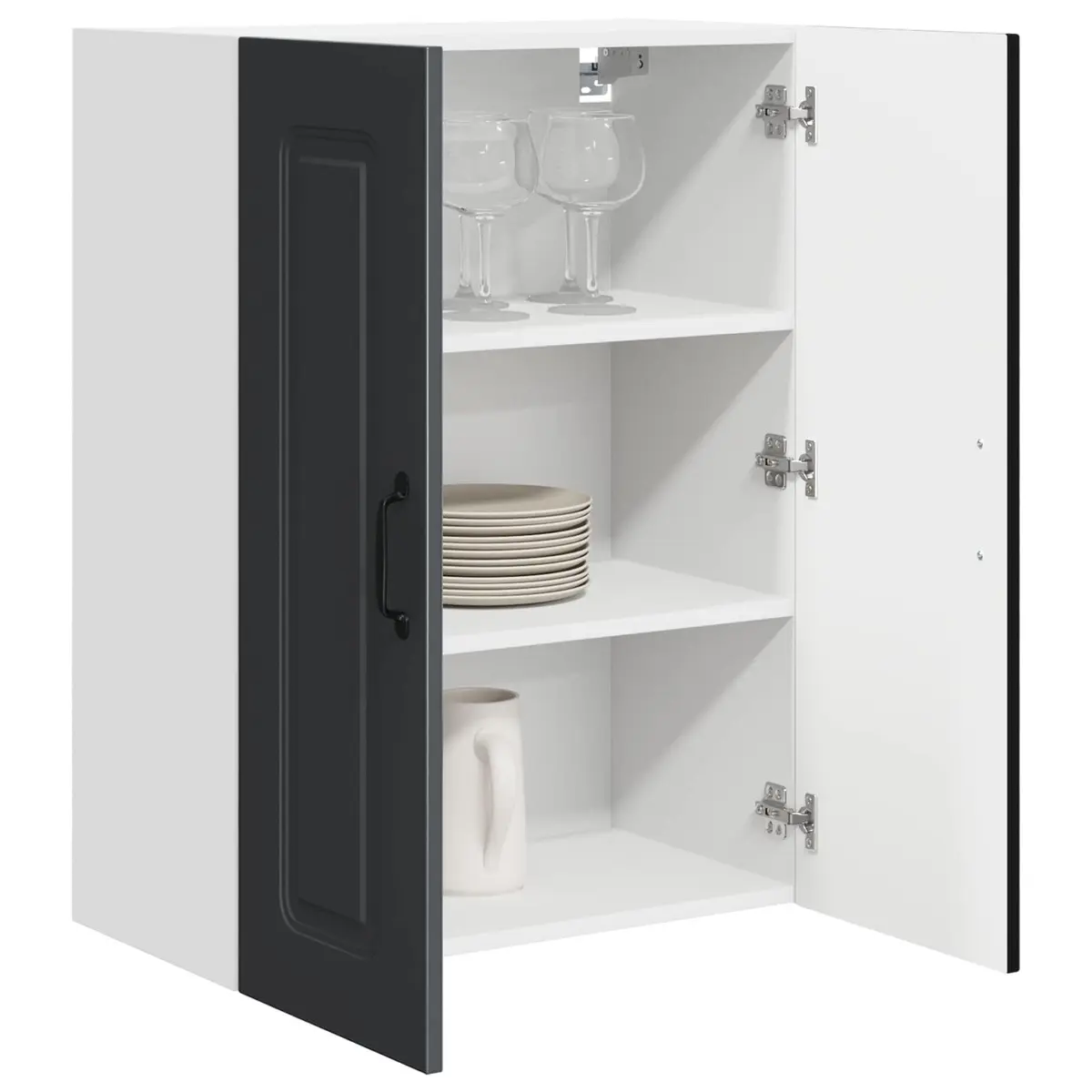 Black Engineered Wood Kitchen Cabinet Dishwasher Panel Storage 60x31x80cm