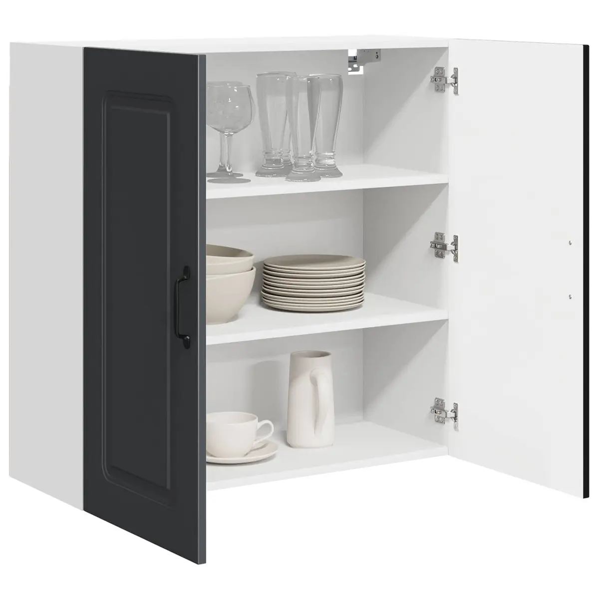 Dishwasher Panel Kitchen Cabinet Black 80x31x80cm Engineered Wood Storage Unit