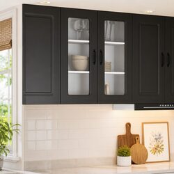 Affordable Black Kitchen Cabinet Made from Engineered Wood 80x31x80cm