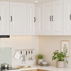 Affordable and Practical White Engineered Wood Cabinet