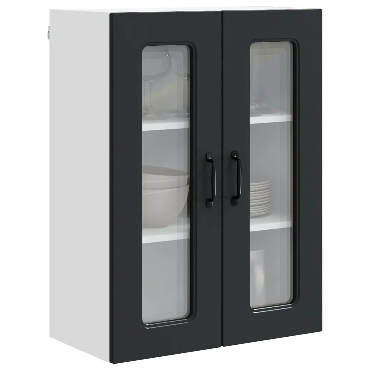Kitchen Cabinet Storage Engineered Wood Black 60x31x80cm