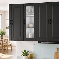 Practical Black Dishwasher Panel Kitchen Cabinet - 40 x 31 x 100 cm