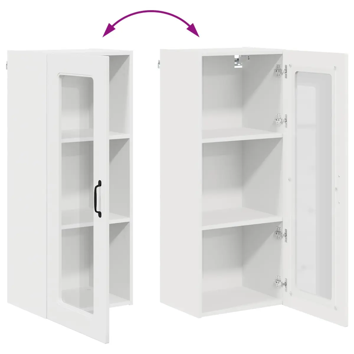 Kitchen Cabinet Storage Organiser High Gloss White 40x31x100cm