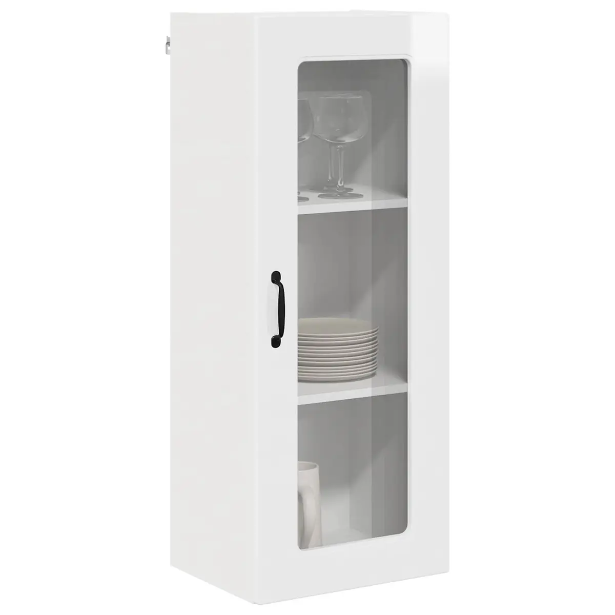 Kitchen Cabinet Storage Organiser High Gloss White 40x31x100cm
