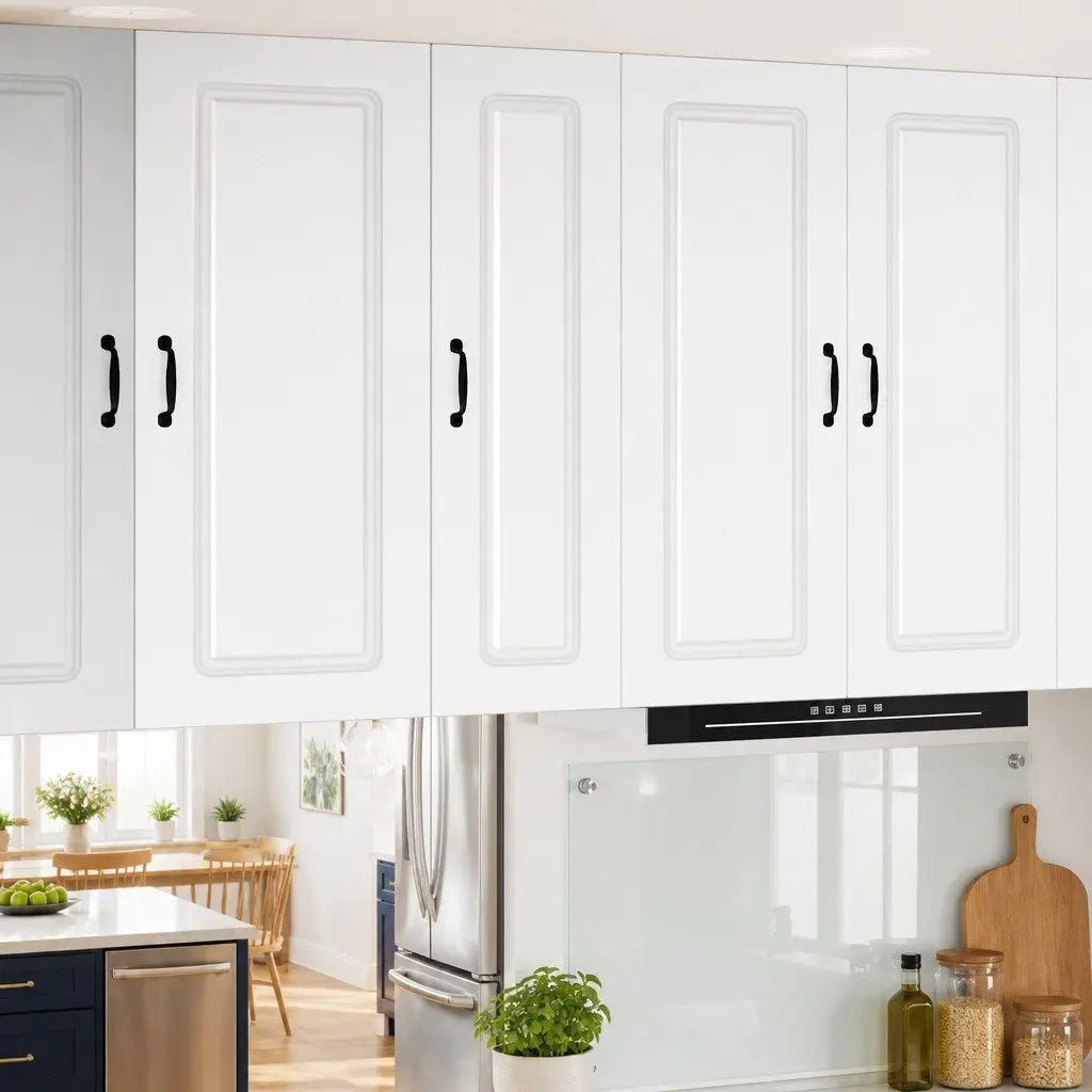 White Engineered Wood Kitchen Cabinet