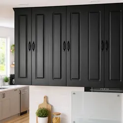 Practical Black Engineered Wood Storage Cabinet
