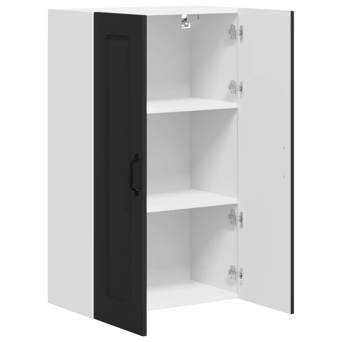 Black Engineered Wood Storage Cabinet