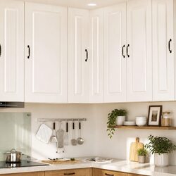 Warm and Functional White Kitchen Storage Cabinet 57 x 57 x 100 cm