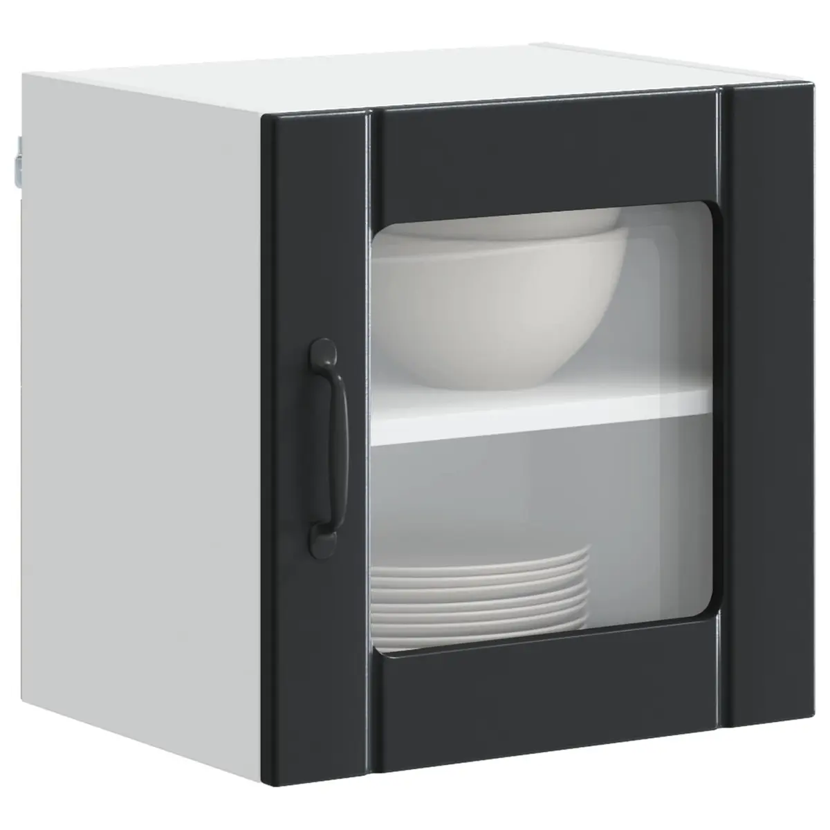 Black Glass Kitchen Wall Cabinet