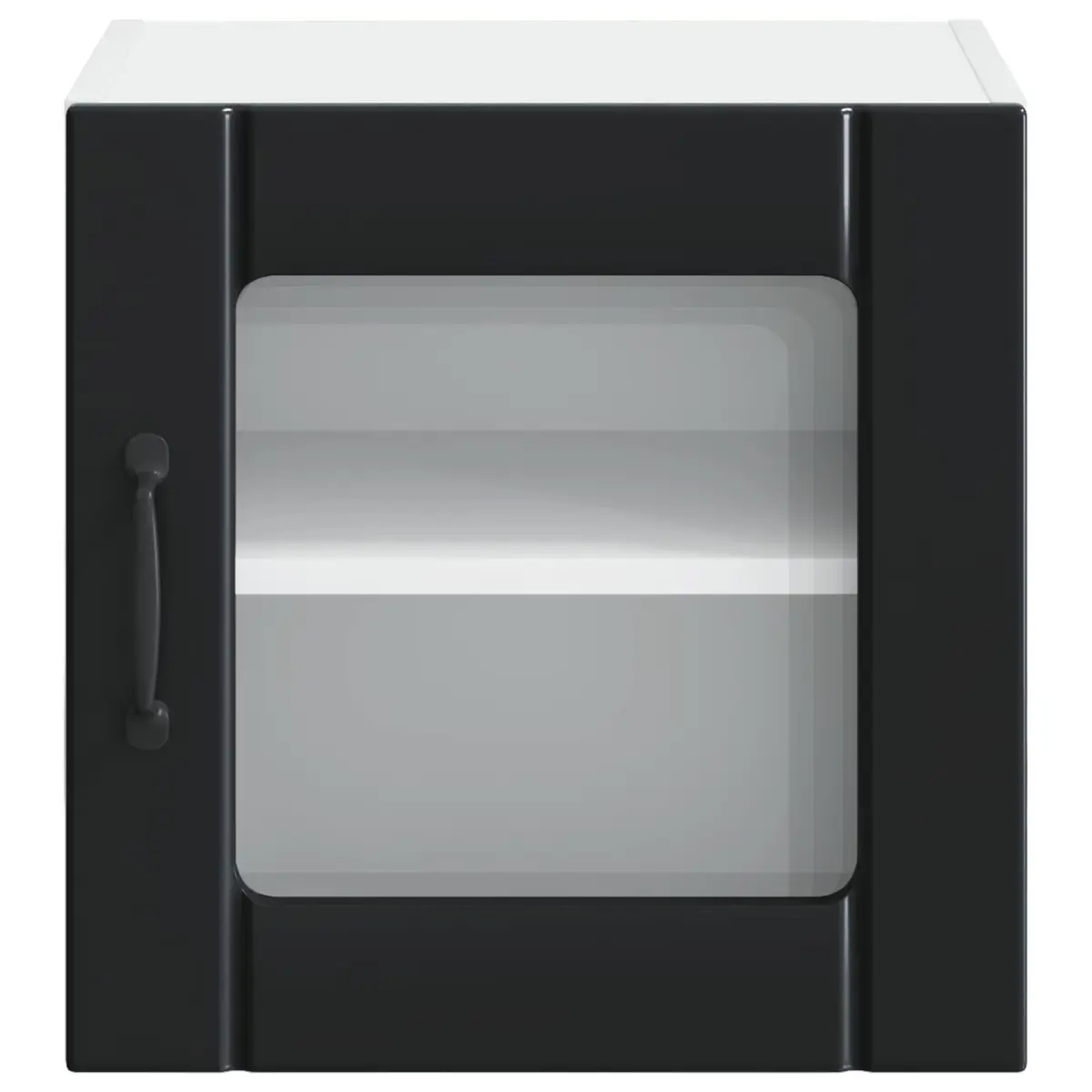 Black Glass Kitchen Wall Cabinet