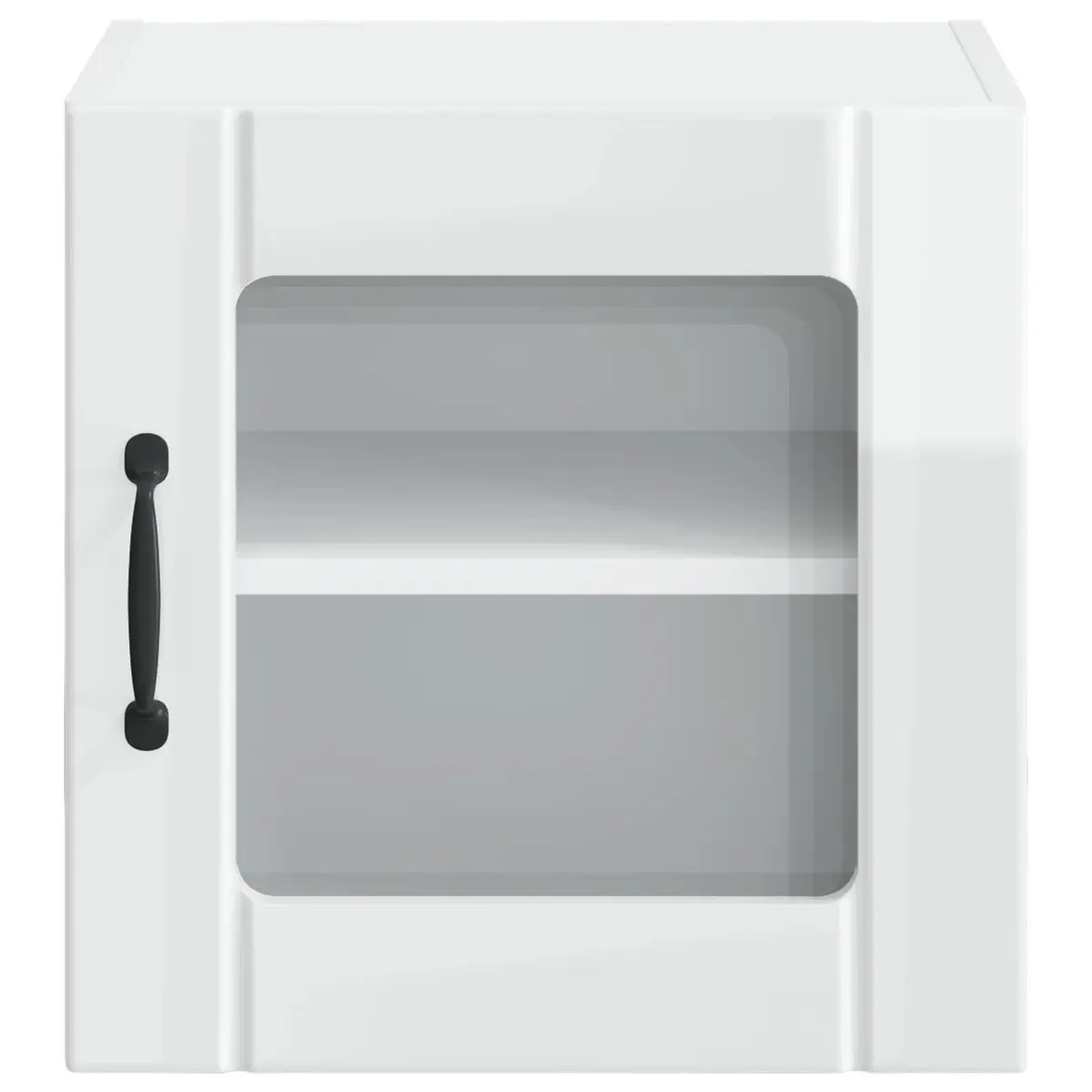 Wall Glass Cabinet High Gloss White Engineered Wood Kitchen Storage 40x31x40cm