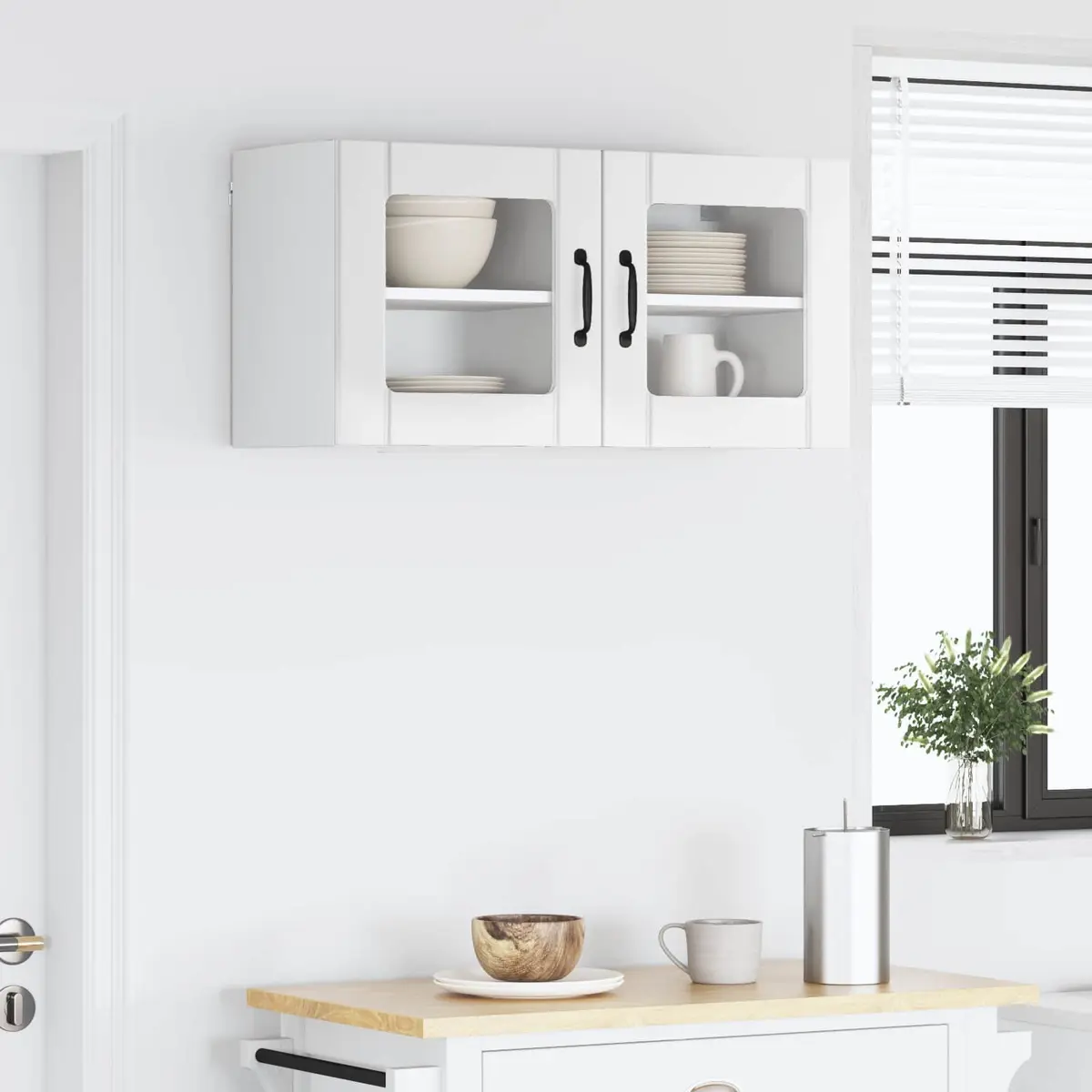 High Gloss White Glass Cabinets for Kitchen